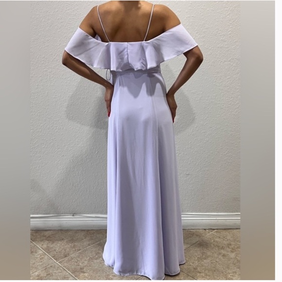 Fame and Partners Lavender Ruffle Maxi Floor Length Dress - Picture 2 of 8